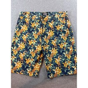 AussieBum Mens Floral Chino Shorts Tropical Cotton Stretch Large 1359
